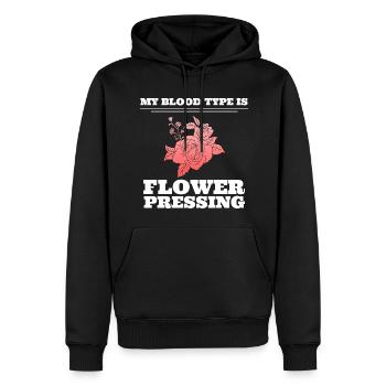 My Blood Type Is Flower Pressing Blumenliebhaber - Männer Premium Bio Hoodie - Schwarz - Vorne - Nico (187cm)