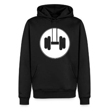 Bodybuilding Gewichtheben Fitness Workout - Männer Premium Bio Hoodie - Schwarz - Vorne - Nico (187cm)