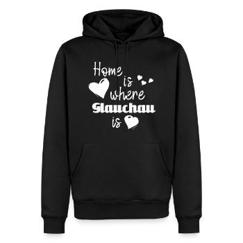 Zuhause in Glauchau - Home is where Glauchau is - Männer Premium Bio Hoodie - Schwarz - Vorne - Nico (187cm)