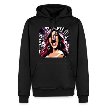 Cool fille hurlante en crânes noirs roses - Sweat à capuche Premium bio Homme - noir - Devant - Nico (187cm)
