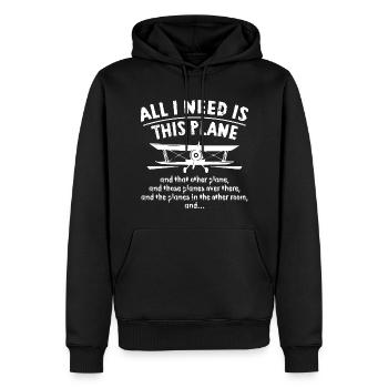Airplane - Männer Premium Bio Hoodie - Schwarz - Vorne - Nico (187cm)