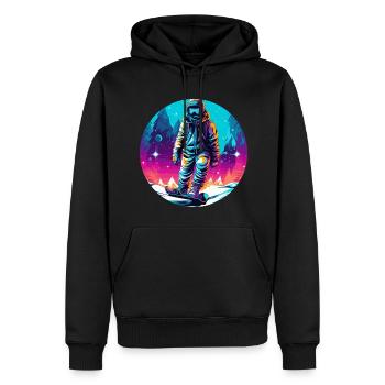 Snowboard ou ski puis après-ski - Sweat à capuche Premium bio Homme - noir - Devant - Nico (187cm)