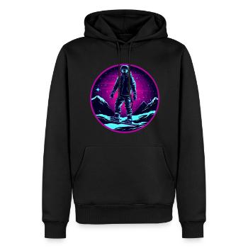 Snowboard ou ski puis après-ski - Sweat à capuche Premium bio Homme - noir - Devant - Nico (187cm)