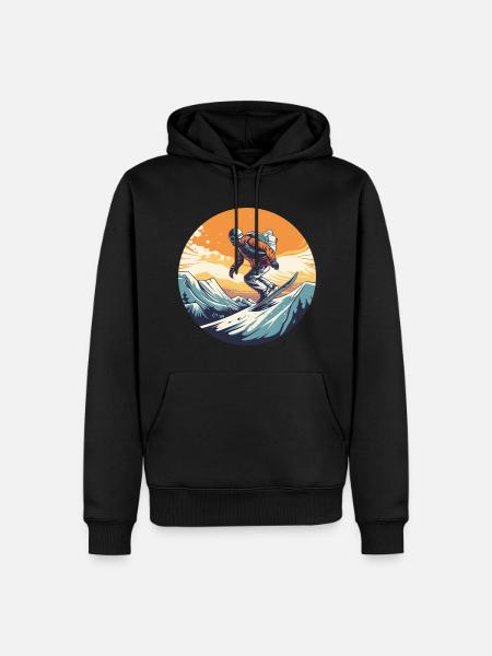 Snowboard ou ski puis après-ski - Sweat à capuche Premium bio Homme - noir