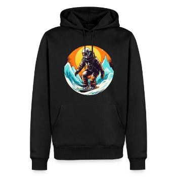 Snowboard ou ski puis après-ski - Sweat à capuche Premium bio Homme - noir - Devant - Nico (187cm)
