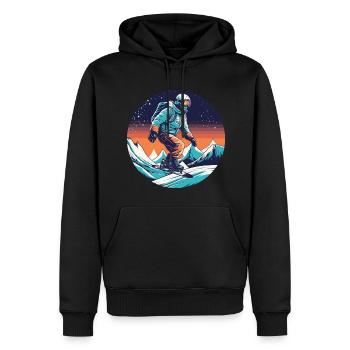 Snowboard ou ski puis après-ski - Sweat à capuche Premium bio Homme - noir - Devant - Nico (187cm)