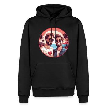 LGBT Gay Valentinstag Idee für Schwule - Männer Premium Bio Hoodie - Schwarz - Vorne - Nico (187cm)