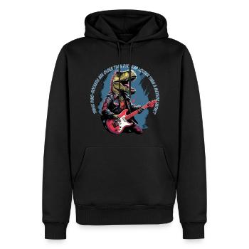 T-Rex Punk Rock : Design de dinosaure pour les fans de rock - Sweat à capuche Premium bio Homme - noir - Devant - Nico (187cm)