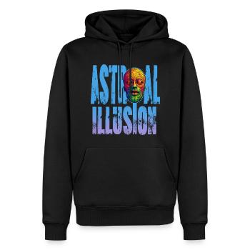 Trippy Goa Gesicht Gesichtsmaske - Tauchen Sie ein - Männer Premium Bio Hoodie - Schwarz - Vorne - Nico (187cm)