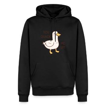 Süße Ente, du quackst mich auf Doodle - Männer Premium Bio Hoodie - Schwarz - Vorne - Nico (187cm)