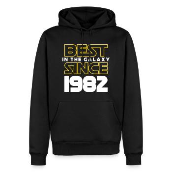 Best of the Galaxy 1982 40 Jahre Jubiläum - Männer Premium Bio Hoodie - Schwarz - Vorne - Nico (187cm)