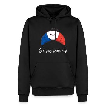 Französisches Croissant Geschenkidee Frankreich - Männer Premium Bio Hoodie - Schwarz - Vorne - Nico (187cm)