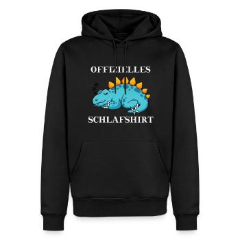 Dino Dinosaurier offizielles Schlafshirt - Männer Premium Bio Hoodie - Schwarz - Vorne - Nico (187cm)