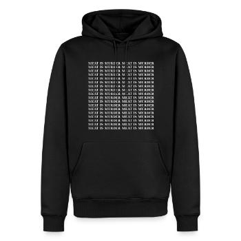 La viande est un meurtre Idée cadeau végétalienne - Sweat à capuche Premium bio Homme - noir - Devant - Nico (187cm)