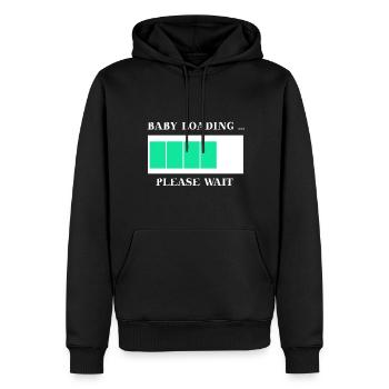 Baby loading please wait Geschenkidee schwanger - Männer Premium Bio Hoodie - Schwarz - Vorne - Nico (187cm)