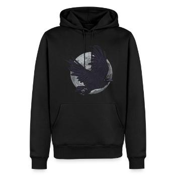 Full Moon Black Bird Crow Gift Raven - Men’s Premium Organic Hoodie - black - Front - Nico (187cm)
