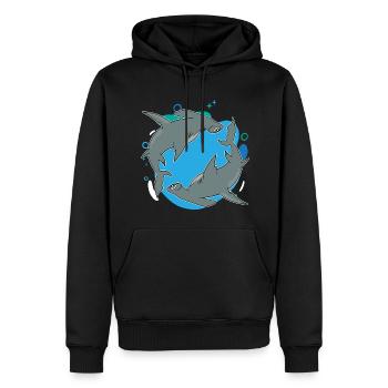 Sea Animal Ocean Animal Shark Gift Requin-marteau - Sweat à capuche Premium bio Homme - noir - Devant - Nico (187cm)