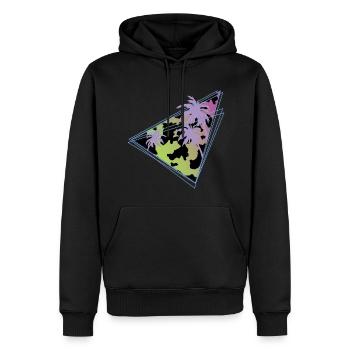 Vaporwave Kuhmuster Bauernhof Tier Geschenk Kuh - Männer Premium Bio Hoodie - Schwarz - Vorne - Nico (187cm)