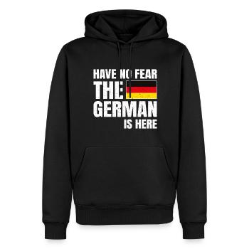 N’ayez crainte L’allemand est là Deutscher - Sweat à capuche Premium bio Homme - noir - Devant - Nico (187cm)