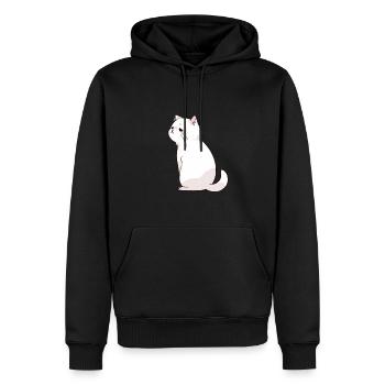 eine traurige weiße baby Katze - Männer Premium Bio Hoodie - Schwarz - Vorne - Nico (187cm)