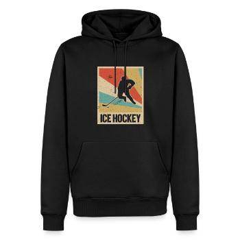 Eishockey Spieler Eishockeyspieler Trainer Retro - Männer Premium Bio Hoodie - Schwarz - Vorne - Nico (187cm)