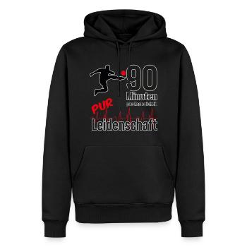 90 Minuten Fußball-Leidenschaft - Männer Premium Bio Hoodie - Schwarz - Vorne - Nico (187cm)