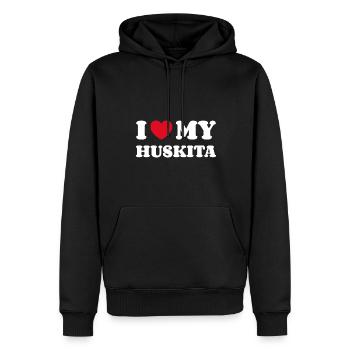 I Love My Huskita - Männer Premium Bio Hoodie - Schwarz - Vorne - Nico (187cm)