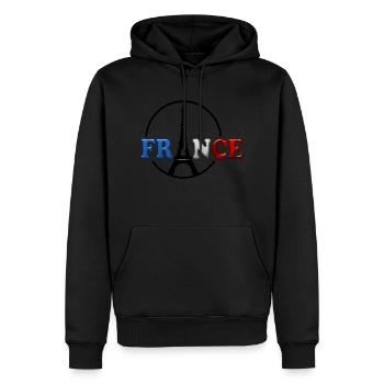 tour eiffel 3 - Sweat à capuche Premium bio Homme - noir - Devant - Nico (187cm)