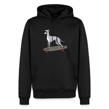 Greyhound Windhund Longboard skaten Sonnenbrille - Männer Premium Bio Hoodie - Schwarz - Vorne - Nico (187cm)