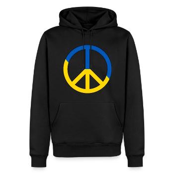 Paix Symbole de paix Signe de paix Ukrainien - Sweat à capuche Premium bio Homme - noir - Devant - Nico (187cm)