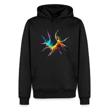Buntes Fraktal Muster - Männer Premium Bio Hoodie - Schwarz - Vorne - Nico (187cm)