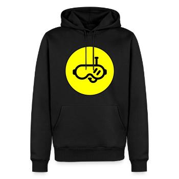 Taucherbrille Kreis - Männer Premium Bio Hoodie - Schwarz - Vorne - Nico (187cm)