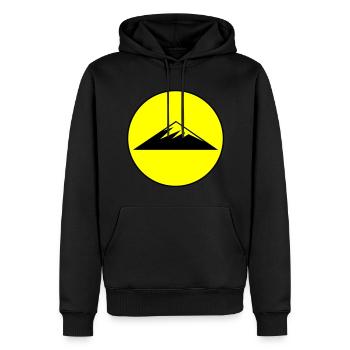 Berge Symbol Kreis - Männer Premium Bio Hoodie - Schwarz - Vorne - Nico (187cm)