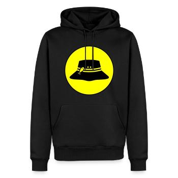 Cercle d’icônes de chapeau de pêche - Sweat à capuche Premium bio Homme - noir - Devant - Nico (187cm)