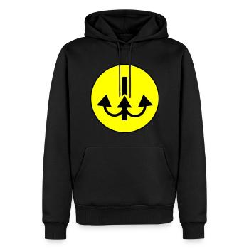 Icône de pêcheur à la ligne - Sweat à capuche Premium bio Homme - noir - Devant - Nico (187cm)