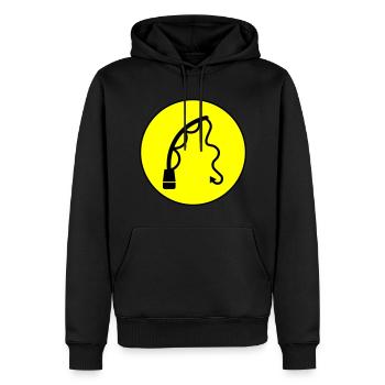 Icône de pêche à la canne à pêche - Sweat à capuche Premium bio Homme - noir - Devant - Nico (187cm)