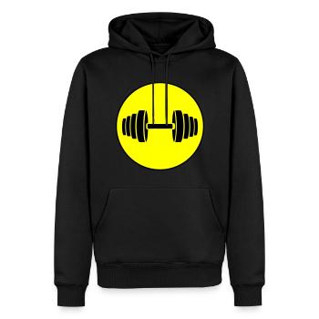 Hantel gewichte Kreis - Männer Premium Bio Hoodie - Schwarz - Vorne - Nico (187cm)