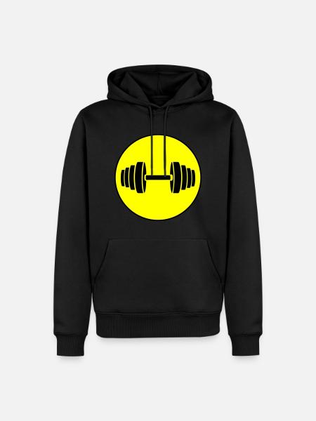 Dumbbell weight circle - Men’s Premium Organic Hoodie - black