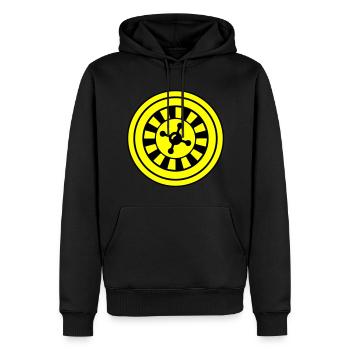 Cercle d’icônes de roulette - Sweat à capuche Premium bio Homme - noir - Devant - Nico (187cm)