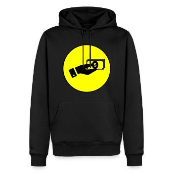 Geld Icon - Männer Premium Bio Hoodie - Schwarz - Vorne - Nico (187cm)
