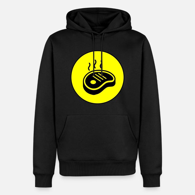 Steak icon Kreis - Männer Premium Bio Hoodie - Schwarz