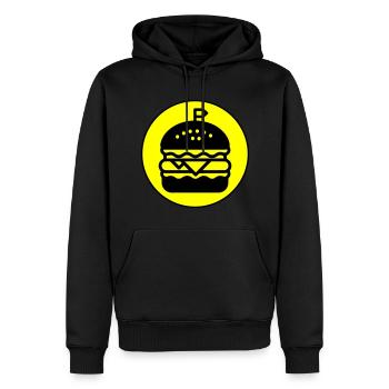 Cercle d’icônes de hamburger - Sweat à capuche Premium bio Homme - noir - Devant - Nico (187cm)