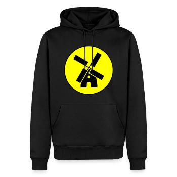 Cercle du moulin à vent - Sweat à capuche Premium bio Homme - noir - Devant - Nico (187cm)