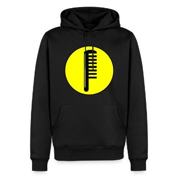 Kamm Friseur Kreis - Männer Premium Bio Hoodie - Schwarz - Vorne - Nico (187cm)