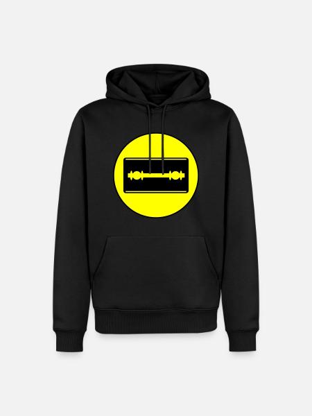 Razor Blade Icon Circle - Men’s Premium Organic Hoodie - black