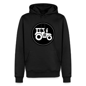 Cercle d’icônes de tracteur - Sweat à capuche Premium bio Homme - noir - Devant - Nico (187cm)