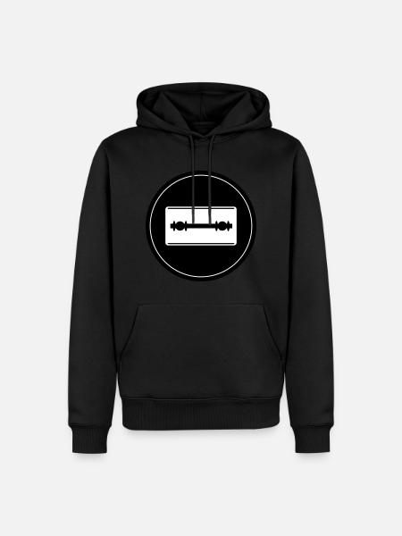 Razor Blade Icon Circle - Men’s Premium Organic Hoodie - black