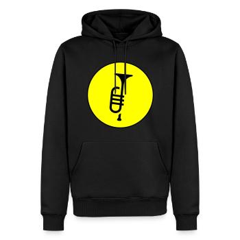 Musique de trompette - Sweat à capuche Premium bio Homme - noir - Devant - Nico (187cm)