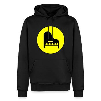 Musique pour piano - Sweat à capuche Premium bio Homme - noir - Devant - Nico (187cm)