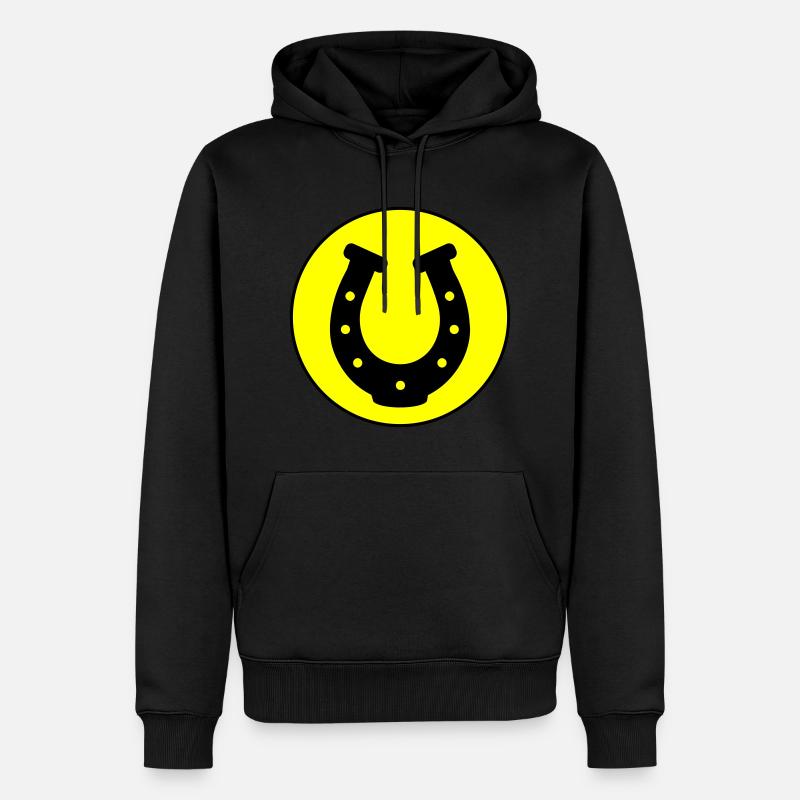 Icône en fer à cheval - Sweat à capuche Premium bio Homme - noir